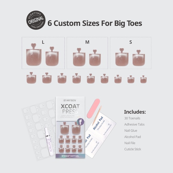 BTArtbox XCOAT Press On Toenails - Picture 2 of 6